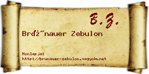 Brünauer Zebulon névjegykártya